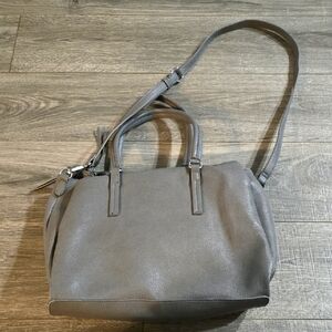 Urban Expressions Gray Shoulder Bag with Pebbled Texture